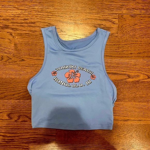 Brandy Melville Tops - hawaii coconut girl blue y2k tank